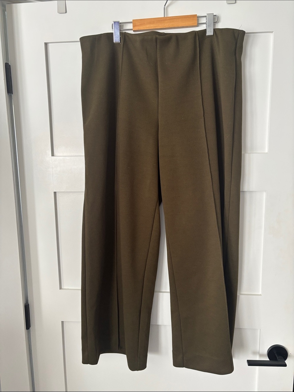 Marks & Spencer Olive Wide-Leg Pull-On Trousers